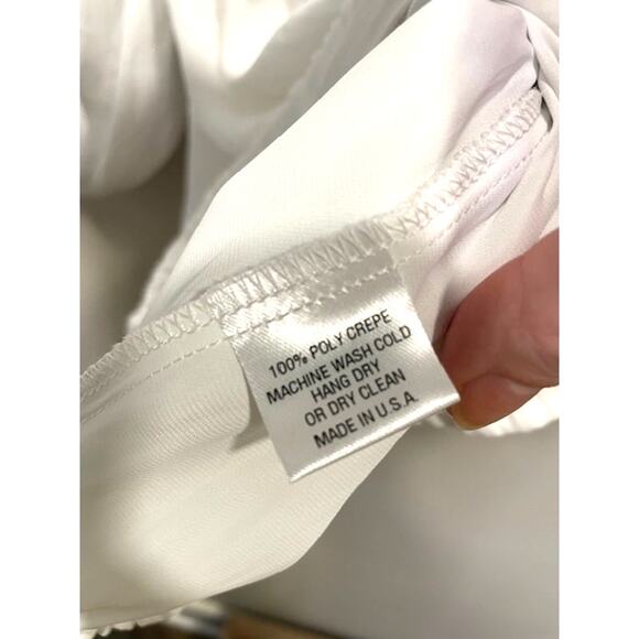 Alice & Trixie by Angela George White Cinch Waist Bubble Sleeve Blouse Sz Small - Picture 5 of 8